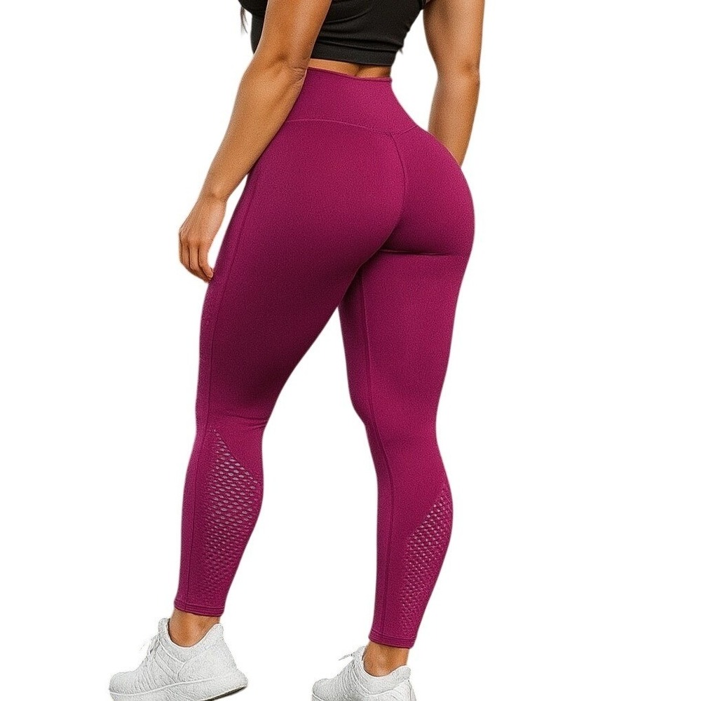 Zella Seamless‎ High-Waisted Mesh Panel Leggings Purple Magenta Athletic Pants M